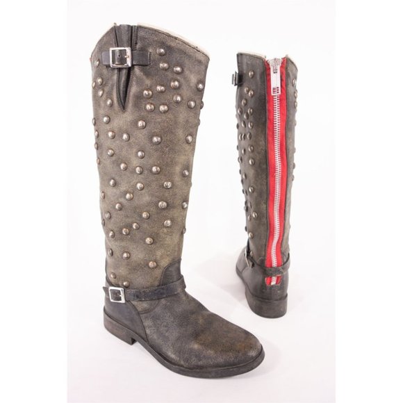 GOLDEN GOOSE 38 Brown Limited Series Studded Boots - Picture 1 of 7